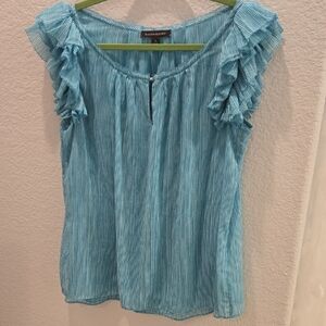 Banana Republic Green Ruffled Blouse